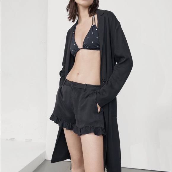 Samsoe Samsoe Black Kaya Trench Coat jacket - Picture 2 of 13